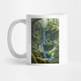 Waterfalls in a Greenish Forest Mug